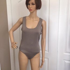 Prettylittlething Taupe Raceback Bodysuite Size 8
